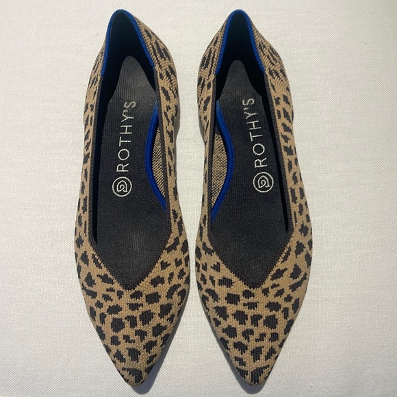 Rothy’s The Point Leopard Pointed Flats Size 8.5 - Picture 8 of 10